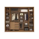 Ver imagem 5 de Guarda Roupa Casal 4 Portas (2 de Correr e 2 de Giro C/ Espelho) e 4 Gavetas Laredo Flex Nogueira/