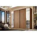 Ver imagem 1 de Guarda Roupa Casal 4 Portas (2 de Correr e 2 de Giro C/ Espelho) e 4 Gavetas Laredo Flex Nogueira/