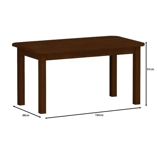 Mesa Com 6 Cadeiras Estofado Corano 160x88 Madeira Maciça Safira Castanho - 3