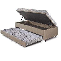 Bicama Box Baú 88x188 corino Linho  com Colchão de Espuma Ecoline D20 Ecoflex - 4