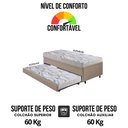 Ver imagem 7 de Bicama Box Baú 88x188 corino Linho com Colchão de Espuma Ecoline D20 Ecoflex