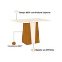 Ver imagem 6 de Conjunto: Mesa Sala Jantar Orus Tampo Madeirado C/ Vidro 120x80cm e 4 Cadeiras Isa Nature/linho -