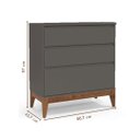 Ver imagem 2 de Cômoda Matic Nature 3 Gavetas Cinza Ecowood