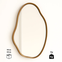 Ver imagem 2 de Espelho Orgânico Grande com Moldura Metal Decorativo 90x60cm Luxo