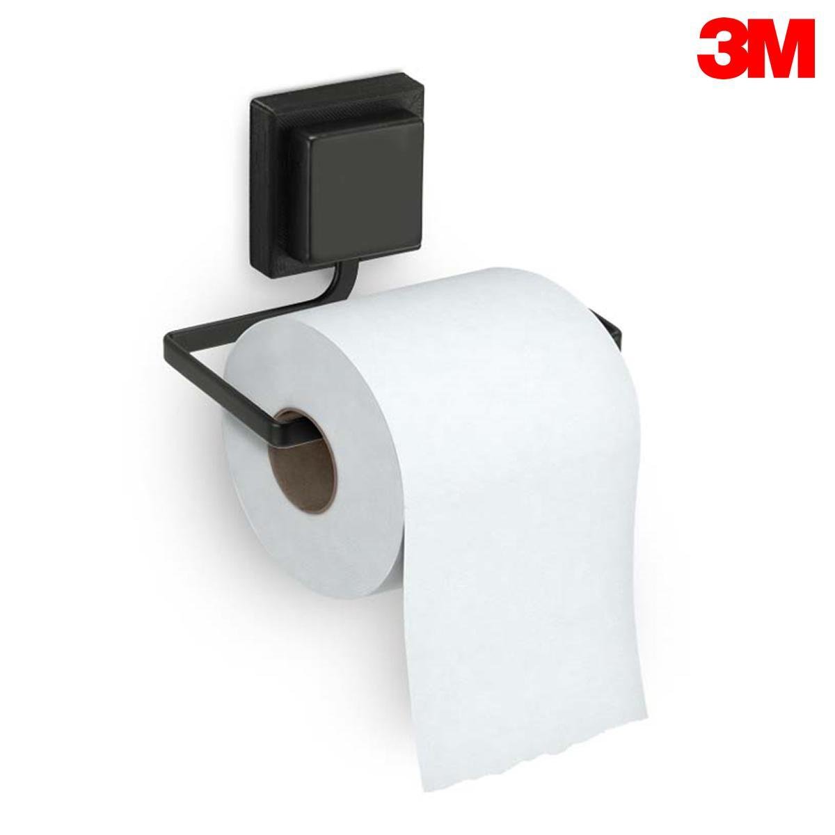 Porta Papel Higiênico Papeleira Sucção 3m Black Arthi 2569