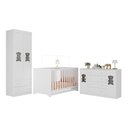 Ver imagem 2 de Quarto de Bebê Completo com Berço Americano 3 em 1 Teddy Multimóveis Mp4656 Branco