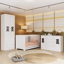 Ver imagem 1 de Quarto de Bebê Completo com Berço Americano 3 em 1 Teddy Multimóveis Mp4656 Branco