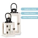 Ver imagem 3 de Kit C/2 Lanternas Marroquina Decorativa Madeira Branca 42/30