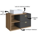Ver imagem 5 de Gabinete de Banheiro Suspenso 80cm com 2 Gavetas e Cuba Helena Marrom/Mel/Grafite