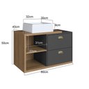 Ver imagem 3 de Gabinete de Banheiro Suspenso 80cm com 2 Gavetas e Cuba Helena Marrom/Mel/Grafite