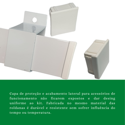 Kit Trilho Correr 2,00m 35x35 Alumínio Branco p/ Duas Portas de 50cm - RDA-4 - 7