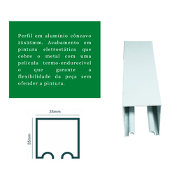Kit Trilho Correr 2,00m 35x35 Alumínio Branco p/ Duas Portas de 50cm - RDA-4 - 5