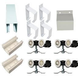 Kit Trilho Correr 2,00m 35x35 Alumínio Branco p/ Duas Portas de 50cm - RDA-4 - 2