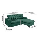 Ver imagem 2 de Sofá Berlin 2.65x2.10m com Chaise Super Pillow Top - Verde
