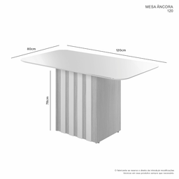 Mesa Ancora Candian 1,20 m x 0,80 m Tampo Com Vidro Canto Copo Cinamomo e Off - 4