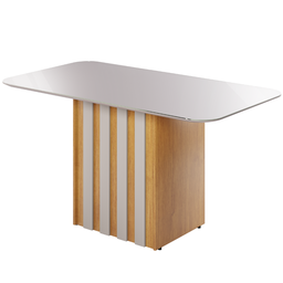 Mesa Ancora Candian 1,20 m x 0,80 m Tampo Com Vidro Canto Copo Cinamomo e Off - 3