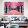 Quadro Decorativo - Duas Telas - Caminho Rosa - 120x80cm - 1