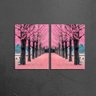 Quadro Decorativo - Duas Telas - Caminho Rosa - 120x80cm - 2