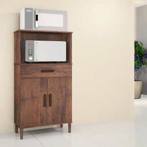 Balcão Armário Organizador Microondas e Forno Duplo Café