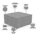 Ver imagem 3 de Puff Decorativo para Sala de Estar Quadrado Milano 90x90cm W01 Suede Cinza - Lyam Decor
