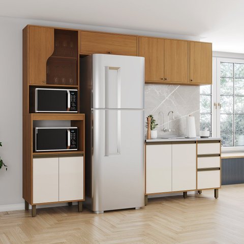Cozinha Modulada Completa 5 Peças com Torre Quente 2 Fornos Venaly