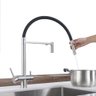 Torneira Flexível com Suporte para Filtro Monocomando Misturador para Cozinha Bancada - 1
