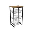 Ver imagem 1 de Fruteira Desk 3 Prateleiras Freijó/preto Fosco