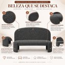 Ver imagem 7 de Kit Cabeceira King 158cm + Recamier Banco Puff Bouclé Fly:Cinza Escuro