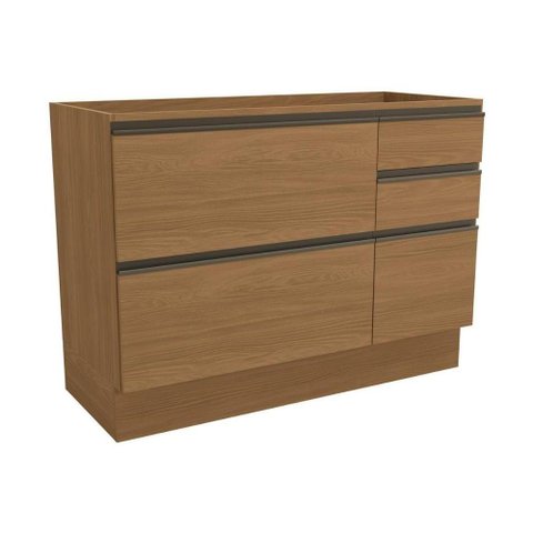 Balcão de Cozinha Modulado Maxxi G746 1 Porta e 4 Gavetas S/ Tampo 120cm Canela - Kappesberg