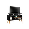 Rack Lion Sala Estar Tv Estante com Nichos e Prateleiras:preto/canela - 4