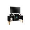 Rack Lion Sala Estar Tv Estante com Nichos e Prateleiras:preto/canela - 5