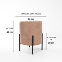 Ver imagem 3 de Puff Siena Decorativo Tecido Boucle Banqueta Redondo Pés de Metal
