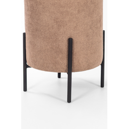 Puff Siena Decorativo Tecido Boucle Banqueta Redondo Pés de Metal - 3