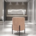 Ver imagem 6 de Puff Siena Decorativo Tecido Boucle Banqueta Redondo Pés de Metal