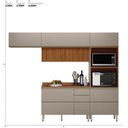 Ver imagem 7 de Cozinha Modulada Proença 4 Peças com Aéreo 120cm Ripado Nogueira Touch/nude Prime Tx - Demartêz