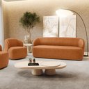 Ver imagem 2 de Poltrona Giratória e Sofá Orgânico Living Leez 170cm 02 Lugares Couríssimo Caramelo - Desk Design