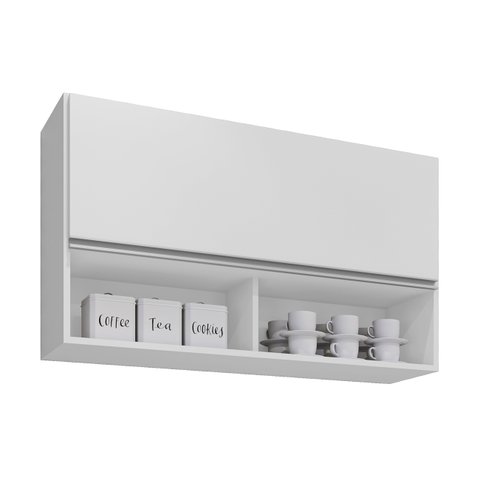 Armário de Cozinha Aéreo 100cm Basculante Mia M24 Branco - Mpozenato