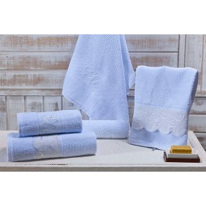 Jogo de Banho Noblesse Luxo Bordado 5 Pecas Branco com Bordado em Branco^