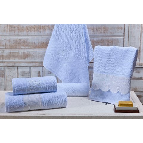 Jogo de Banho Noblesse Luxo Bordado 5 Pecas Branco com Bordado em Branco^