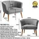 Ver imagem 2 de Poltrona Decorativa para Recepção Pés de Madeira Natural Tecido Veludo Premium Suporta 120kg
