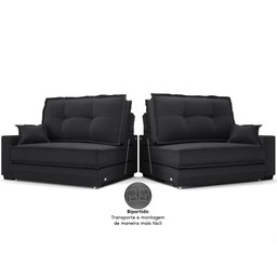 Sofá Palermo 2,80m Retrátil e Reclinável Linho Soft Grafite - Netsofas - 7