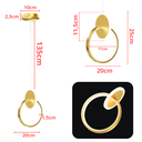 Ver imagem 6 de Luminária Pendente Teto 1,50m Led Duplo 24 Watts 3 Cores Lustre Bivolt Gimpo Kjdd-l-004:dourado