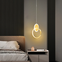 Ver imagem 5 de Luminária Pendente Teto 1,50m Led Duplo 24 Watts 3 Cores Lustre Bivolt Gimpo Kjdd-l-004:dourado