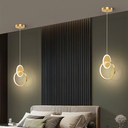 Ver mais imagens de Luminária Pendente Teto 1,50m Led Duplo 24 Watts 3 Cores Lustre Bivolt Gimpo Kjdd-l-004:dourado
