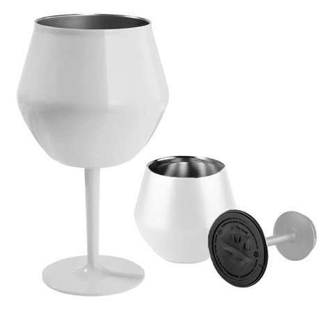 Taça Copo Termico 2 em 1 Inox Vinho Bebida Drink Cocktail Evento Festa Praia Piscina Confratrenizaça