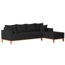 Ver imagem 4 de Sofá 4 Lugares Beny com Chaise Direito Linho Preto