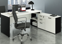 Ver imagem 1 de Mesa Consultório em L 1,70x1,60 Web40 + Armário Branco/Preto