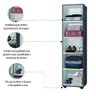 Armário Multiuso Organizador Lavanderia Sofia Preto J&A - 6