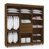Guarda Roupa Casal 8 Portas 3 Gavetas 218cm Angelim V02 Imbuia Rústico - Mpozenato - 3