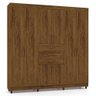 Guarda Roupa Casal 8 Portas 3 Gavetas 218cm Angelim V02 Imbuia Rústico - Mpozenato - 1